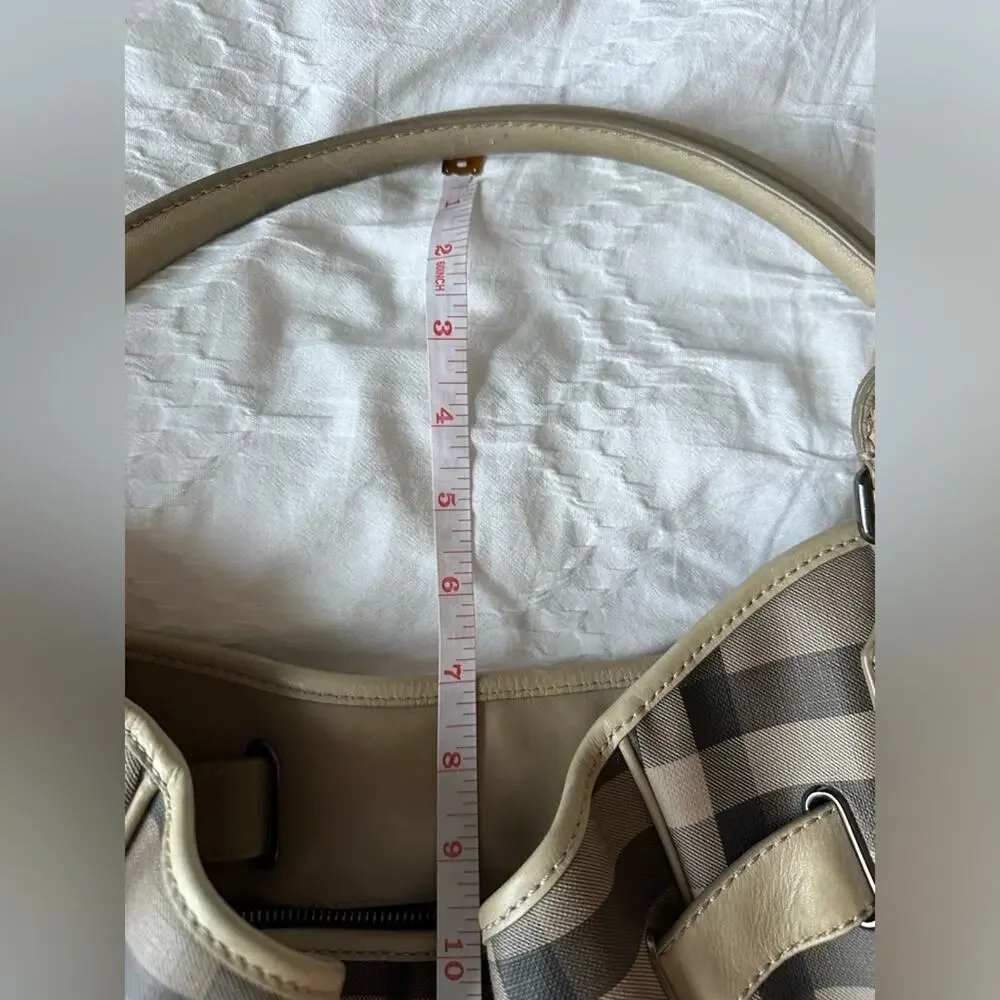 Burberry Smoked Check Medium Walden Belted Hobo Handbag